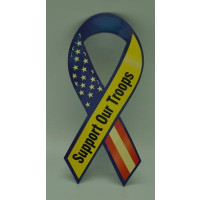 MAGNETIC RIBBONS - USA FLAG - SUPPORT OUR TROOPS (1 PIECE)