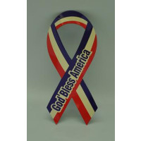 MAGNETIC RIBBONS - USA FLAG - GOD BLESS AMERICA (1 PIECE)