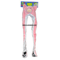 LONG DOUBLE SIDED ANIMAL HAT - PIG (1 PIECE)