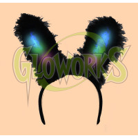 LED BUNNY EARS - BLACK (1 PIECE)