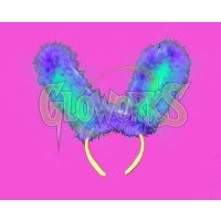LED BUNNY EARS - MARDI GRAS (1 PIECE)