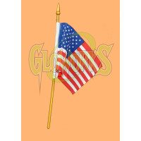 5" X 8" USA FLAG ON WOODEN STICK (1 PIECE)
