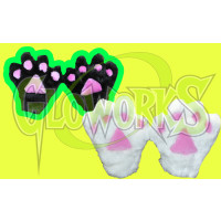 PLUSH ANIMAL PAW GLOVES - ASST. COLORS (1 PAIR)