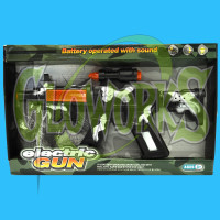 LED BOXED GUN WITH ORANGE BARREL & SOUND (1 PIECE)