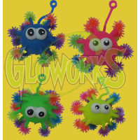 PUFFER FLASHING BALLS WITH GOGGLY EYES & SPIKY TIPS - ASST. COLORS (1 PIECE)