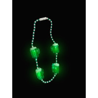 LED BEADED NECKLACE WITH GREEN BEER MUGS  (1 PIECE)