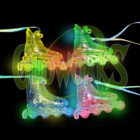 FLASHING INLINE SKATE NECKLACE - ASSORTED COLORS (1 DOZEN)