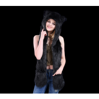 ULTRA FUZZY ASSORTED COLOR BEAR PLUSH HAT