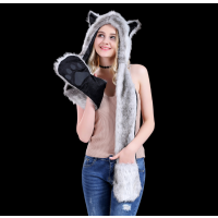 ULTRA FUZZY ASSORTED COLOR WOLF PLUSH HAT
