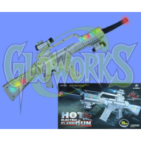 LARGE TOY LED MACHINE GUN WITH SCOPE AND SOUND (1 PIECE)