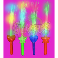 FIBER OPTIC FLASHING HEART/STAR WANDS - ASSORTED (PIECE)