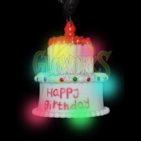 FLASHING HAPPY BIRTHDAY CAKE CHARM NECKLACE (1 PIECE)