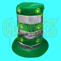 FLASHING ST. PATRICK'S DAY DAY BANDED STOVE TOP HAT (1 PIECE)