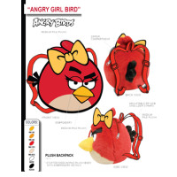 PLUSH ANGRY BIRDS BACKPACK - RED GIRL BIRD (1 PIECE)