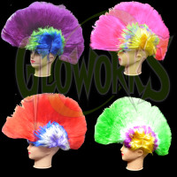 LARGE STYLE FLASHING MOHAWK WIGS -ASSORTED COLORS (1 PIECE)