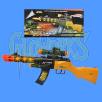 LED RIFLE STYLE GUN WITH BROWN HANDLE (1 PIECE)