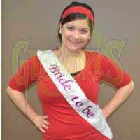 "Bride to be" Flashing White Sash (1 PIECE)