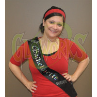 "Bachelorette" Non-Flash Black Sash (1 PIECE)