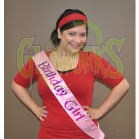 "Birthday Girl" Flashing Pink Sash (1 PIECE)