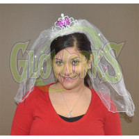 "Bride to be" Flashing Tiara with Veil (1 PIECE)