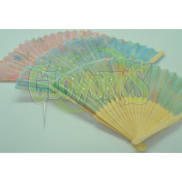 WOODEN 7" FANS - ASSORTED COLORS (1 PIECE)