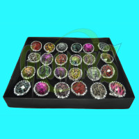 ANIMAL PRINT JUMBO RINGS - ASSORTED PATTERNS (24/DISPLAY)