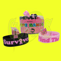 SILICONE BRACELETS - BREAST CANCER AWARENESS (24 PIECES)