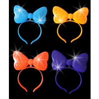 Bow Flashing Plastic Headband - Asst. Colors (1 PIECE)