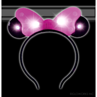 ASSORTED COLOR LED BOW HEADBANDS WITH EARS (1 PIECE)