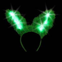 LED BUNNY EARS - GREEN (1 PIECE)