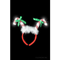 CANDY CANE FLASHING HEAD BOPPER WITH BOWS (1 PIECE)
