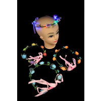 LED FLOWER HEADBAND WITH RIBBON (1 PIECE)