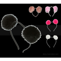ASSORTED COLOR POM POM HEADBAND (1 PIECE)