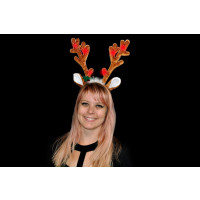LED FLASHING REINDEER ANTLER WITH JINGLE BELLS 