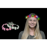 LED ASSORTED COLOR MINI ROSE HEADBAND WITH MULTI-COLOR LIGHTS (1 PIECE)
