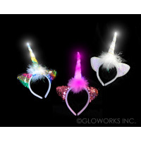 LED FLIP SEQUIN UNICORN HEADBAND (1 PIECE)