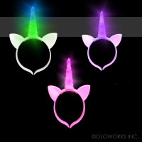 ASSORTED COLOR LED FLASHING UNICORN HEADBAND (1 PIECE)