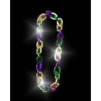 LED MARDI GRAS  LINK CHAIN NECKLACE (1 PIECE)