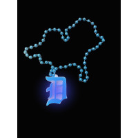 LED BLUE DETROIT CHARM ON NON-FLASHIN BLUE BEADS (1 PIECE)