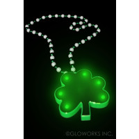 BEADED NECKLACE WITH LARGE LED CLOVER CHARM (1 PIECE)