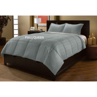 3PC F/Q Microfiber comforter set - Aeolus Down Microfiber Dobby Plaid Down Alternative Comforter Mini Set, Full/Queen, Slate
