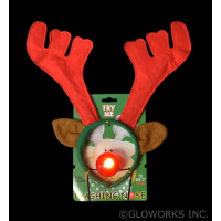 REINDEER SET WITH FLASHING NOSE (1 SET)