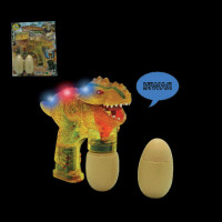LED Bubble Gun - Dinosaur Shaped with Sound & 2 Bottles of Solution (1 PIECE)