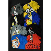 ASSORTED STAR WARS AND MINION HATS AND GLOVE SETS  (1 SET)