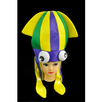 FLASHING SQUID HAT MARDI GRAS  COLORS (1 PIECE)