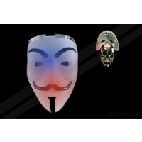 EL WIRE METALLIC SKULL MASK W/ WHITE MASK MAN COVER  (1 PIECE)