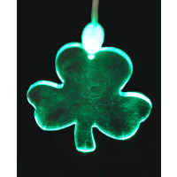 LED ACRYLIC SHAMROCK PENDANT ON NON-FLASHING LANYARD (1 PIECE)