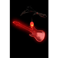 LED ACRYLIC GUITAR CHARM ON NON FLASHING LANYARD (1 PIECE)
