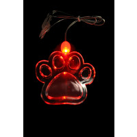LED ACRYLIC PAW PRINT CHARM ON NON FLASHING LANYARD (1 PIECE)