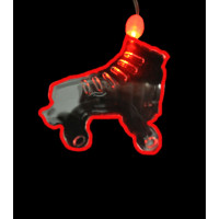 LED ACRYLIC ROLLERSKATE CHARM ON NON FLASHING LANYARD (1 PIECE)